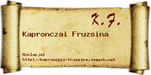 Kapronczai Fruzsina névjegykártya